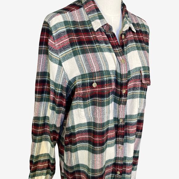 American Eagle Ahh-Mazingly Soft Plaid Flannel Shirt XL Green Red Classic Fit - Picture 6 of 9